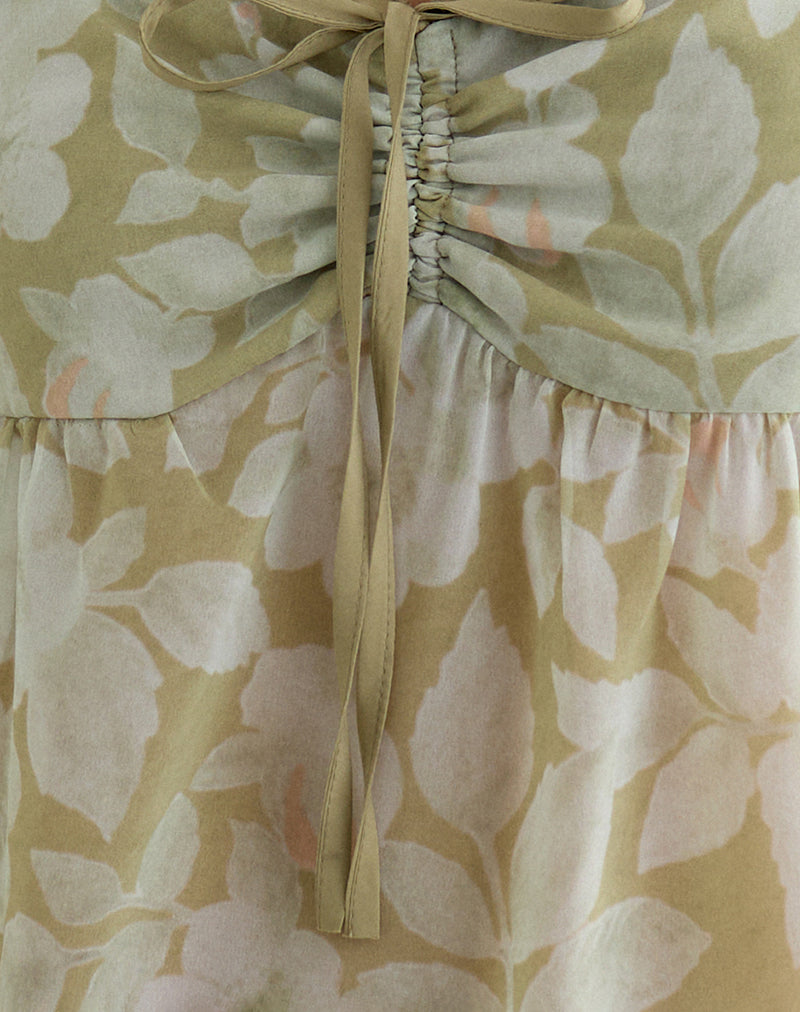 Image of Sylva Asymmetric Hem Cami Top in Pale Flower Green