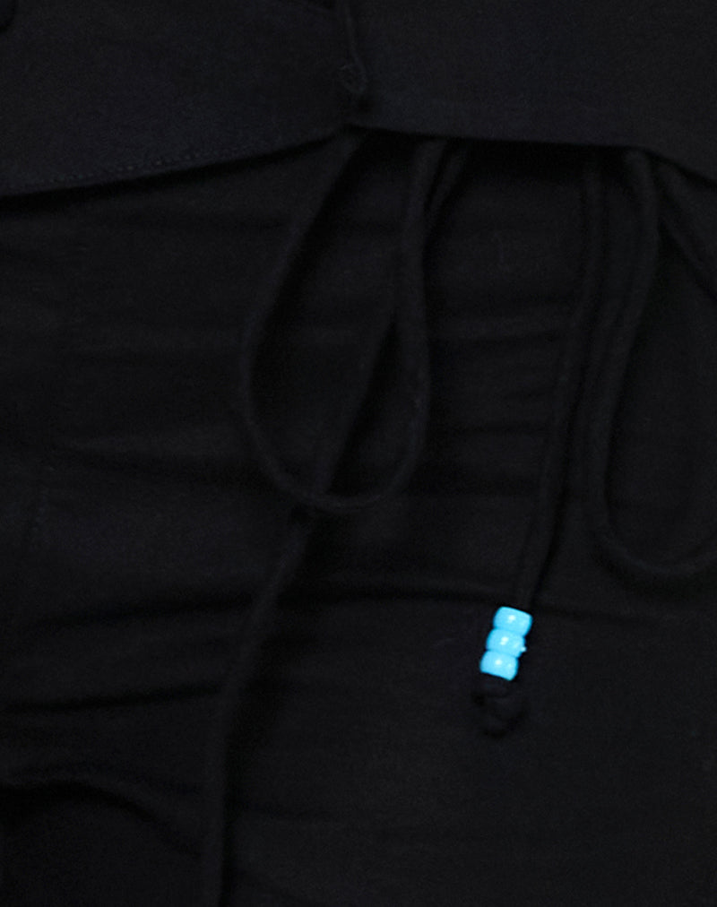 Image of Cursa Trouser in Linen Black with Belt