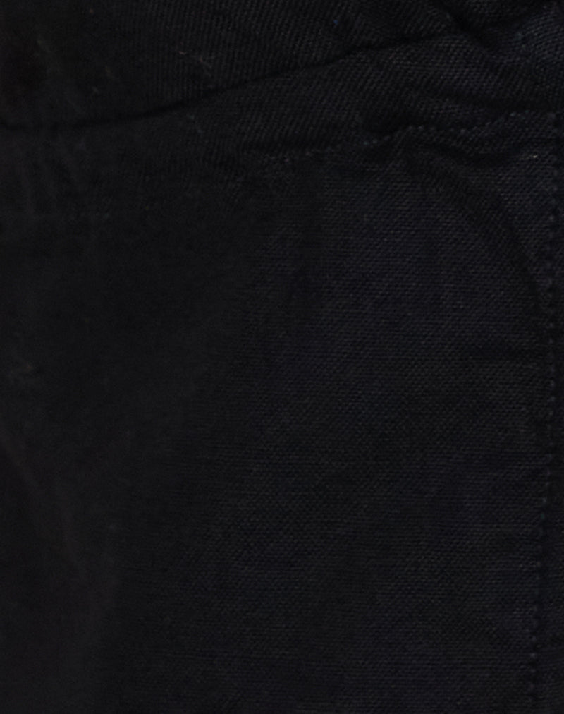 Image of Syrma Backless Halterneck Top in Linen Black