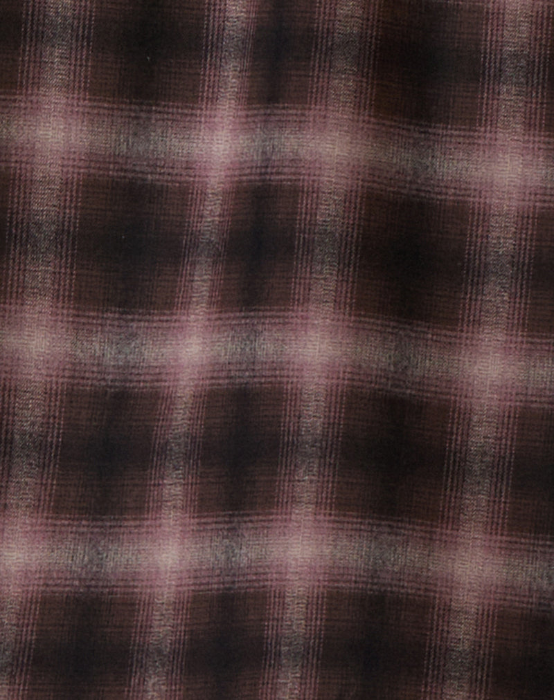 Image of Taka Midi Skirt in Pink and Brown Check