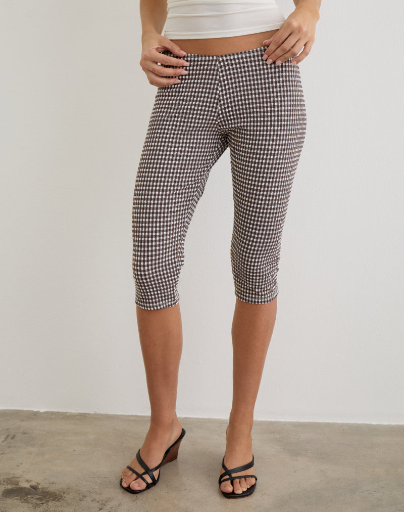 Image of Tako Capri in Seersucker Gingham Brown