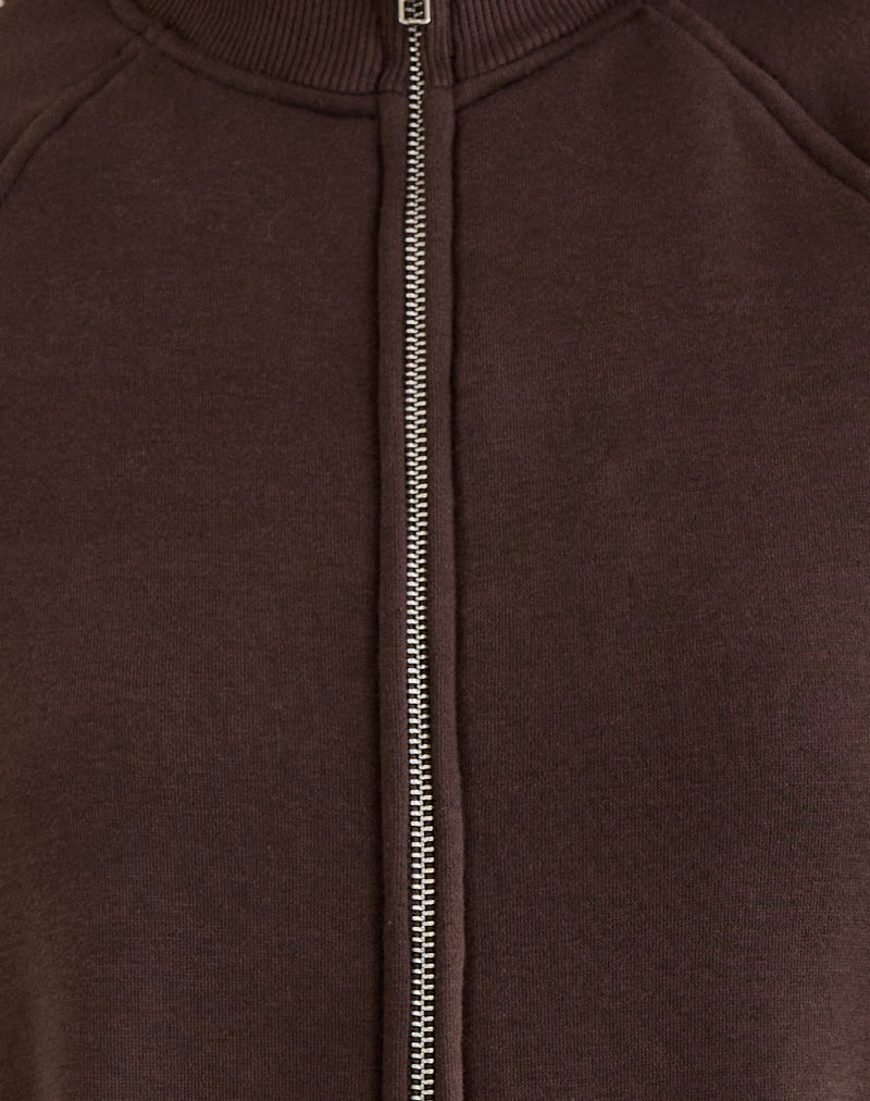 Image of Tamayo Zip Turtleneck Jumper in Bitter Chocolate