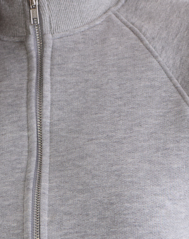 Image of Tamayo Zip Turtleneck Jumper in Grey Marl