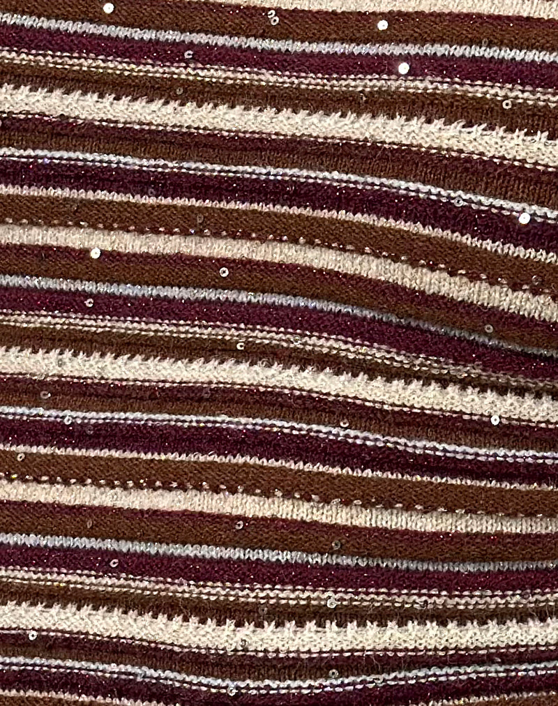 Image of Husan Hot Pants in Shimmer Stripe Knit Rust