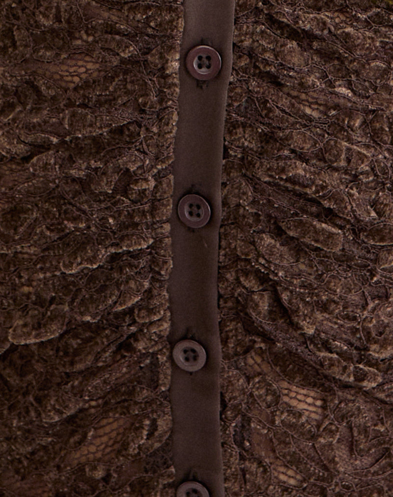 Image of Tamy Fitted Shirt in Lace Brown