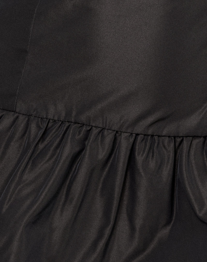 Image of Tanaka Mini Dress in Taffeta Black