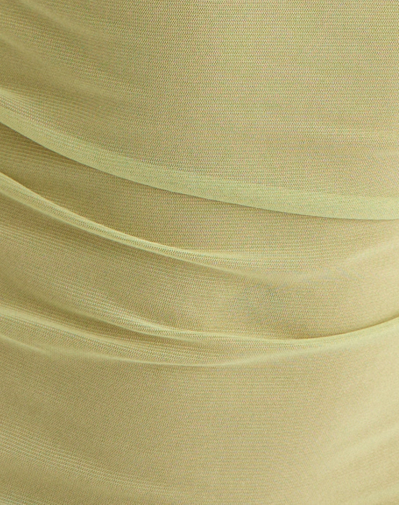 Image of Tanjiro Off Shoulder Top in Mesh Green