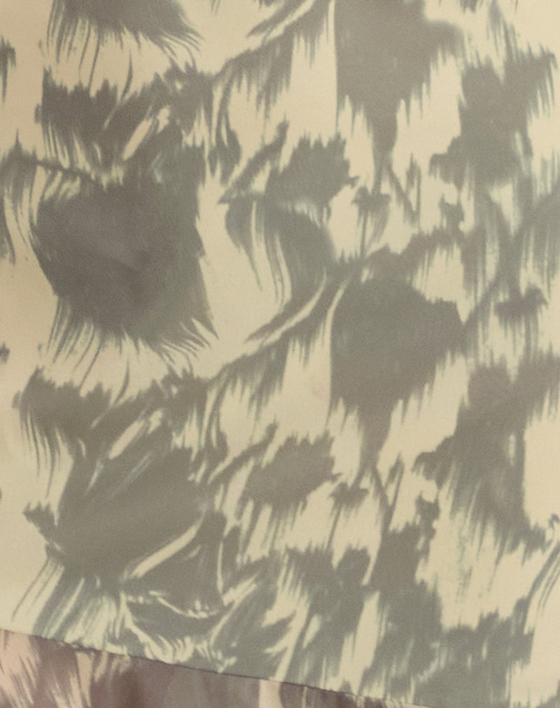 Image of Tanta Midi Dress in Blurred Floral Yellow