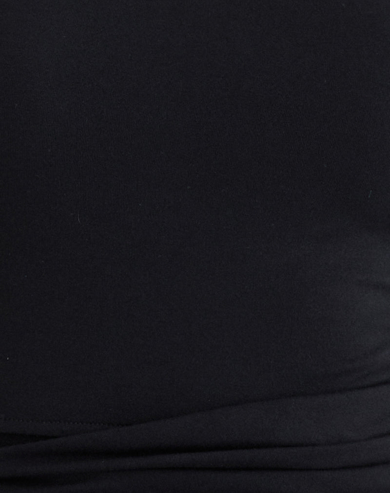 Image of Tanzy Tie Top in Jersey Black