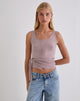 Image of Tanzy Tie Top in Jersey Dusty Mauve