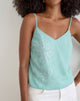 Image of Tavina Top in Chiffon Floral Sequin Turquoise