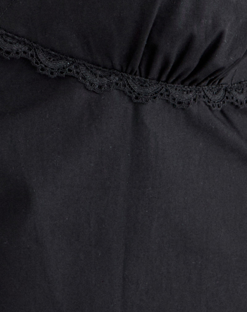 Image of Tavita Mini Dress in Poplin Black