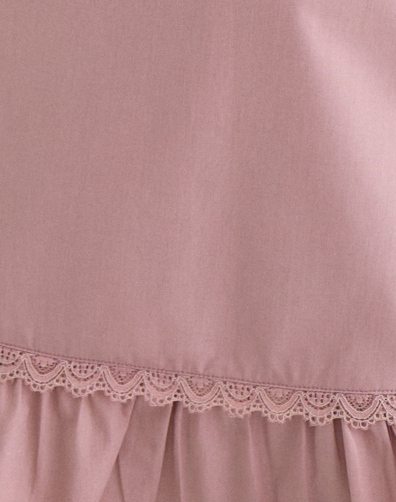 Image of Tavita Mini Dress in Poplin Dusty Rose