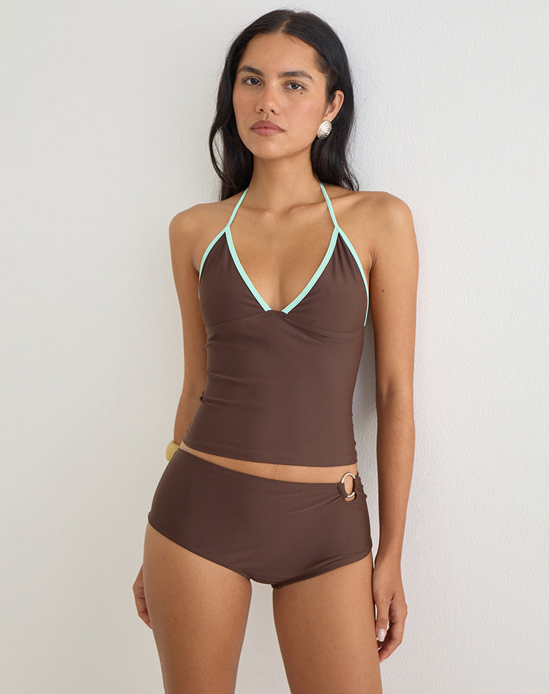 Image of Avi Swim Short in Brown with O Ring