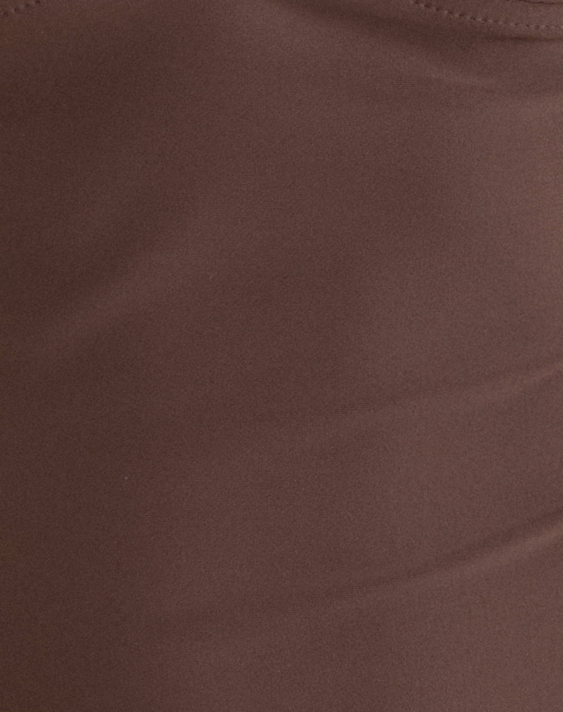 Image of Thorin Tankini in Brown with Aqua Binding