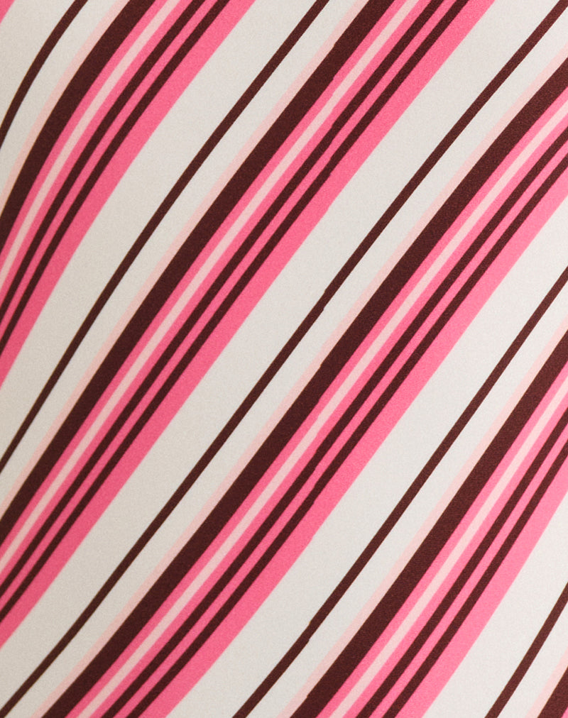 Image of Tiara Tankini in Brown and Pink Candy Stripe