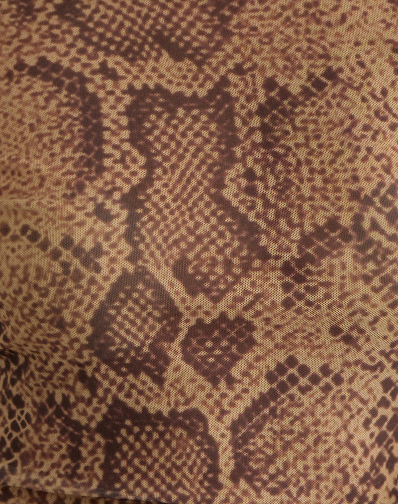 Image of Tineko Long Sleeve Top in Snake Skin Brown