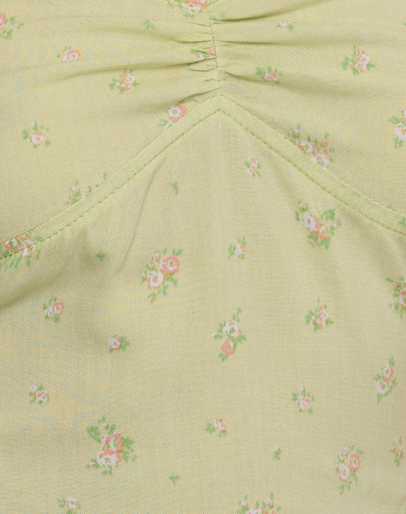 Image of Tismia Top in Fun Ditsy Floral Lime