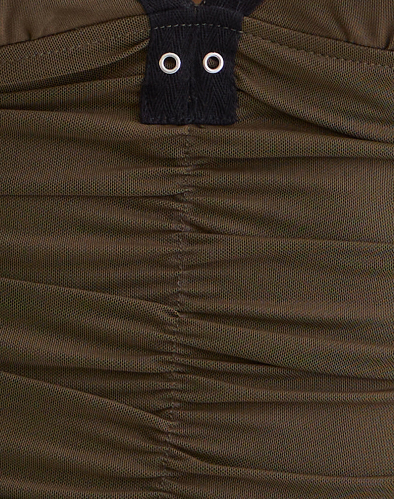 Image of Tolani Cami Top in Heavy Mesh Khaki
