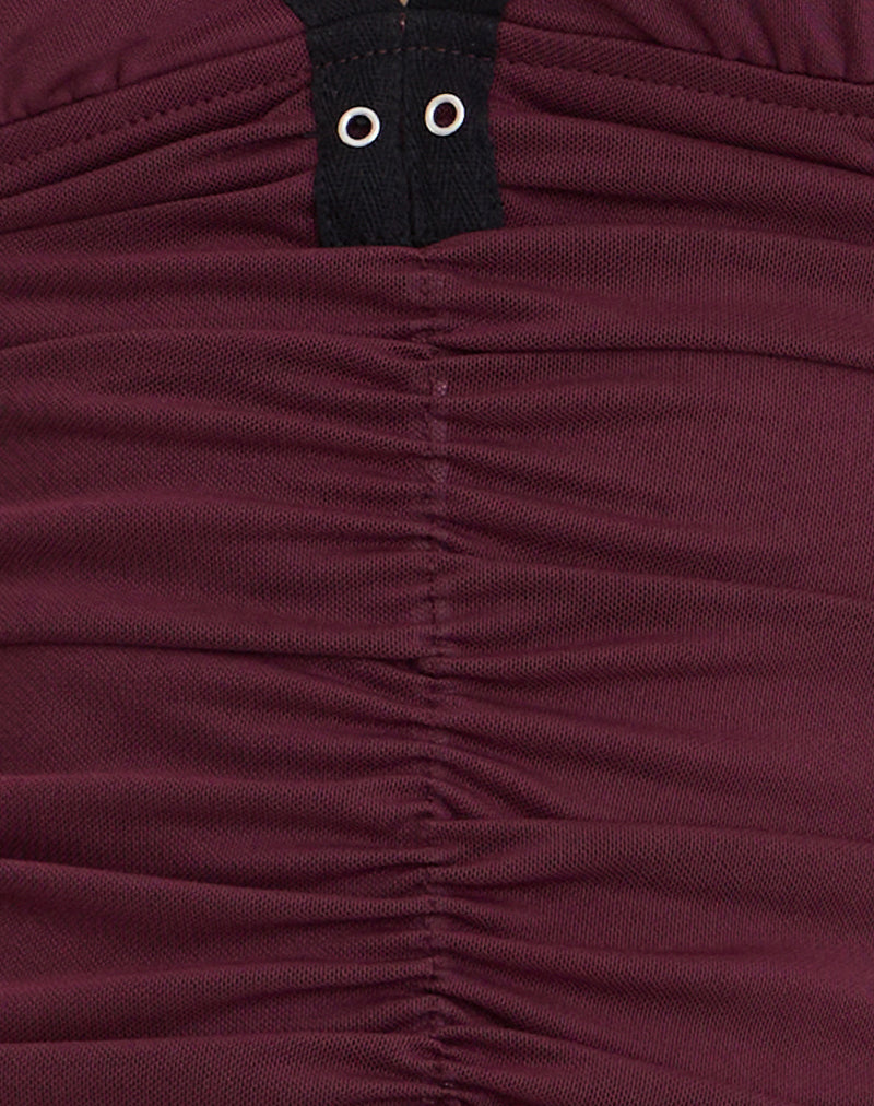 Image of Tolani Cami Top in Heavy Mesh Wine