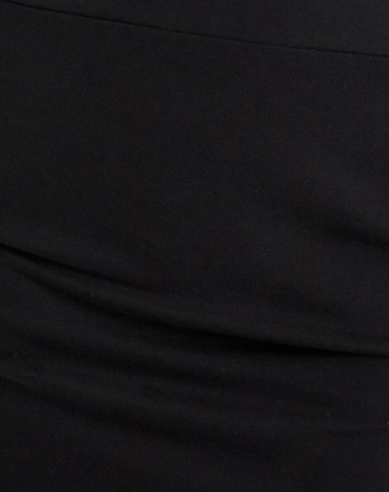 Image of Tomoko Mini Dress in Cupro Black