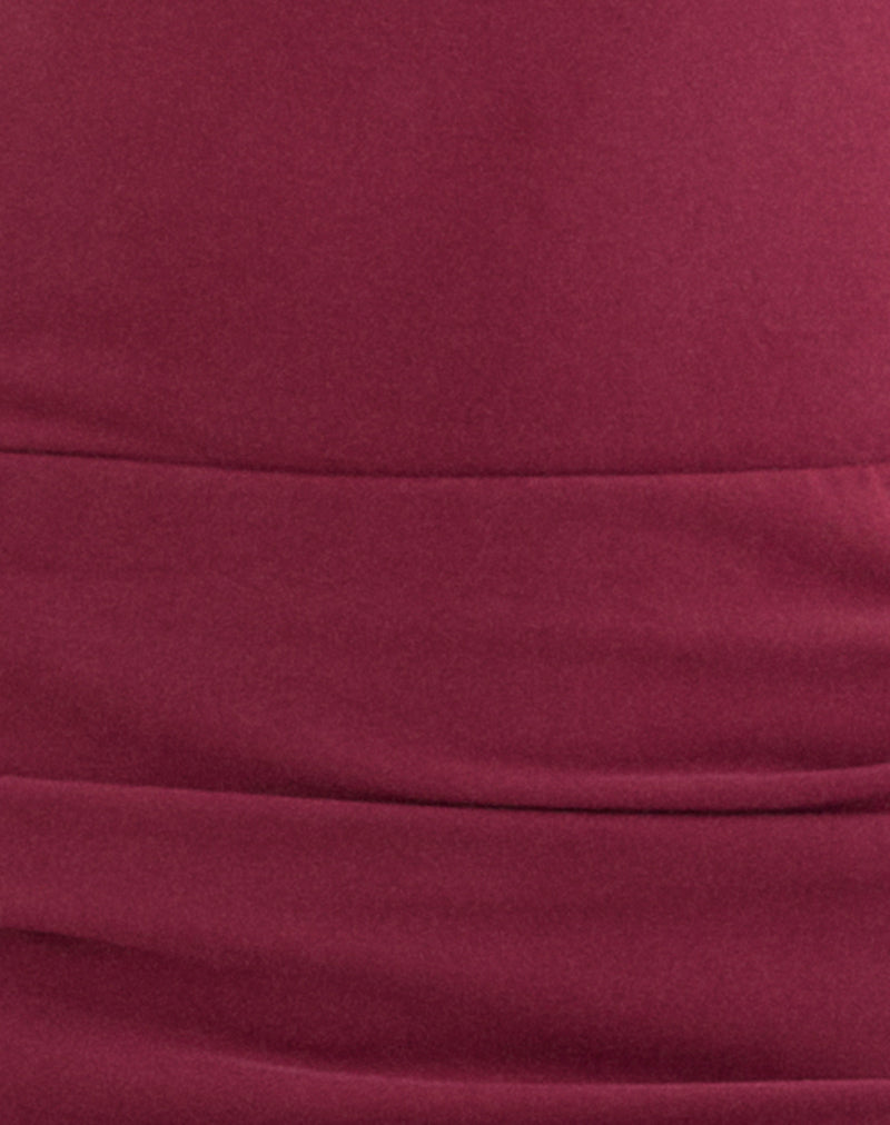 Image of Tomoko Mini Dress in Cupro Dark Red
