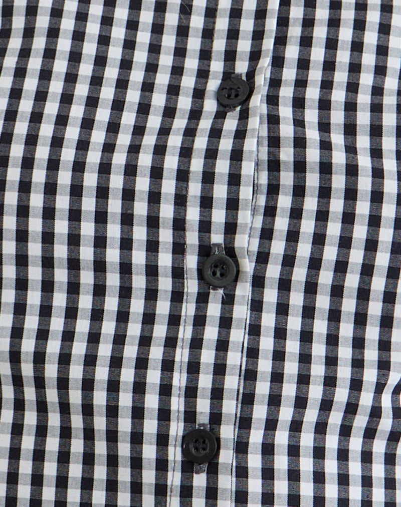 Image of Topaz Blouse in Mini Gingham Grey