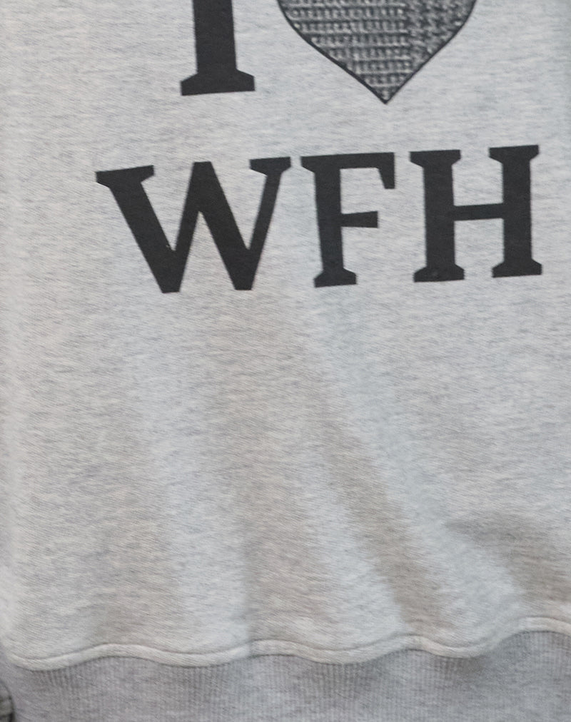 Image of Toria Sweatshirt in Grey Marl with I Love WFH Graphic