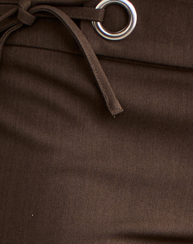 Image of Tova Tie Tailoring Trousers in Chocolate