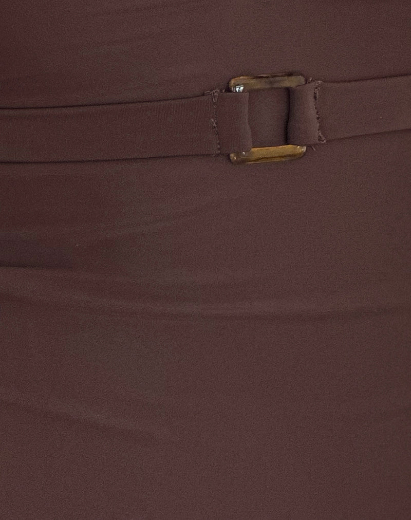 Image of Avi Swim Short in Brown with Belt