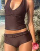 Image of Avi Swim Short in Brown with Belt