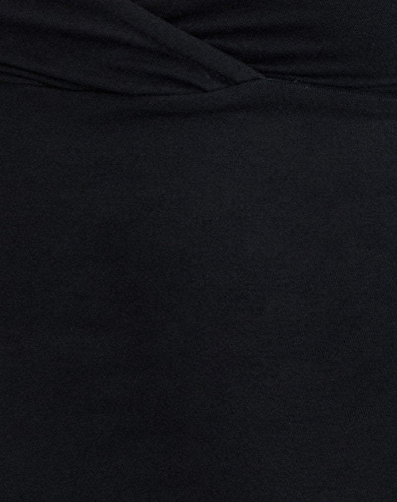 Image of Trudis Wrap Top in Jersey Black