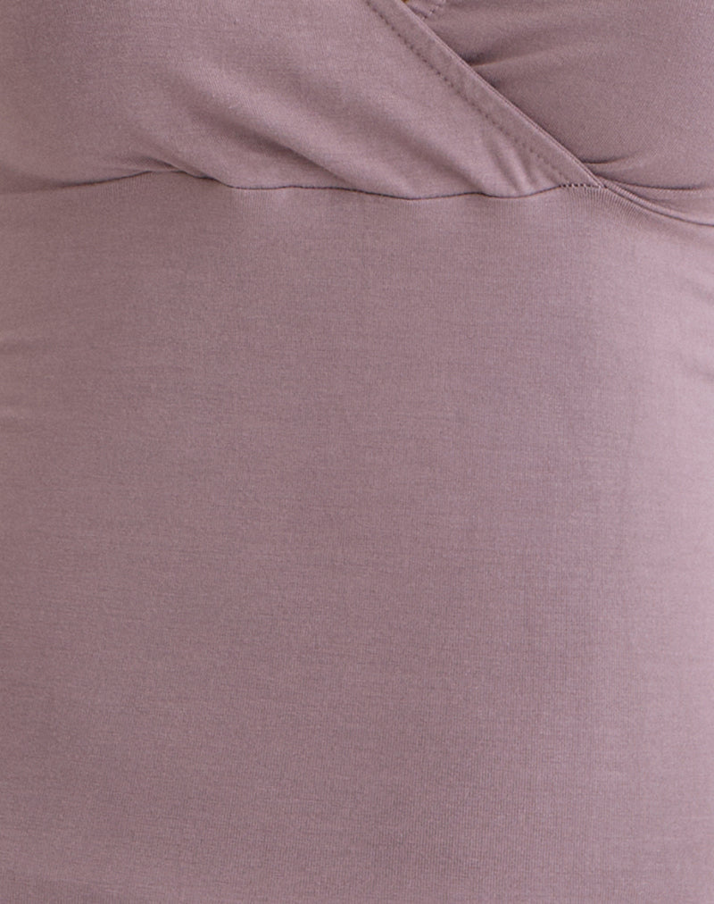Image of Trudis Wrap Top in Jersey Dusty Mauve