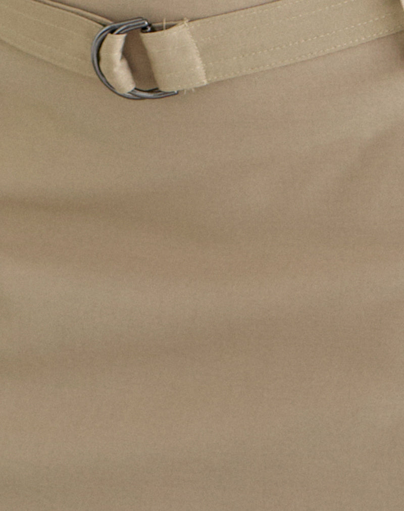 Image of Anica Midi Skirt with Belt in Beige