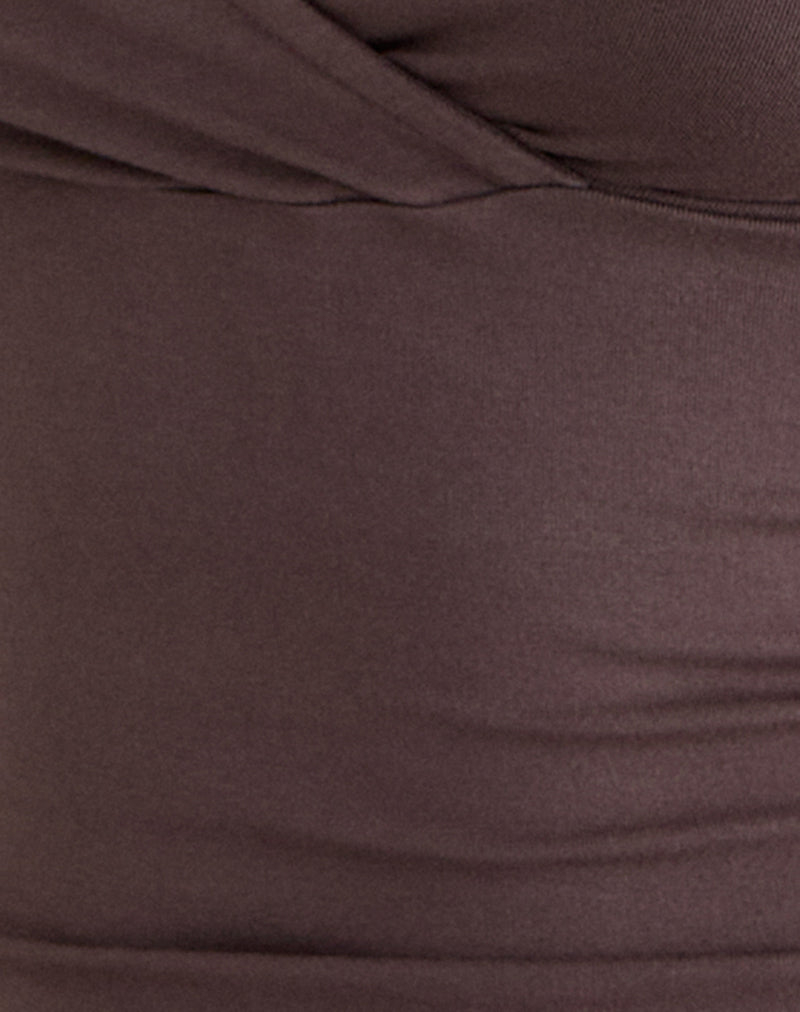Image of Trudis Wrap Top in Rayon Jersey Peppercorn