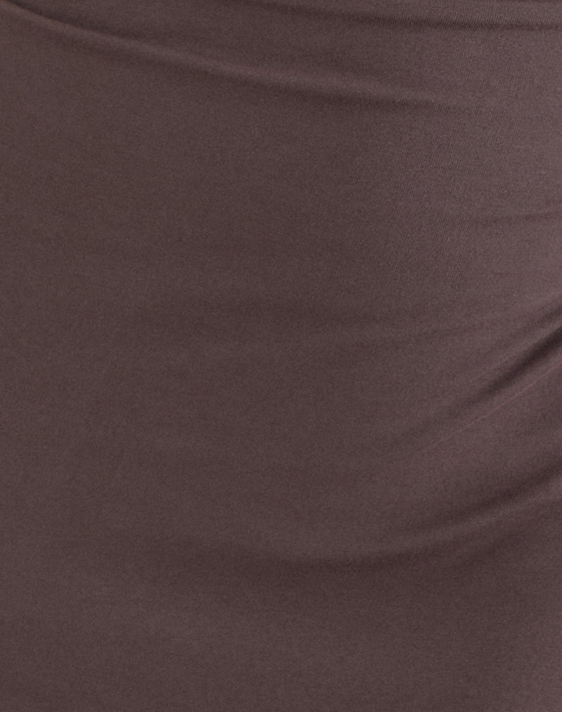 Image of Trudita Mini Dress in Rayon Jersey Peppercorn Brown