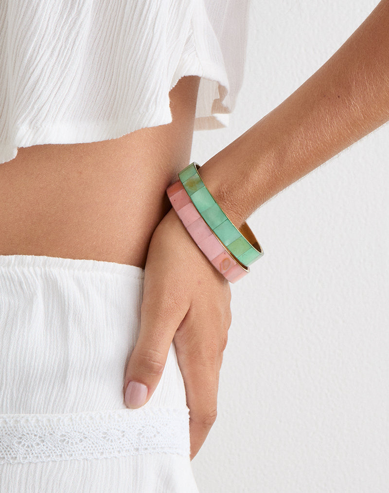 Image of Turquoise and Pink Bracelet Set