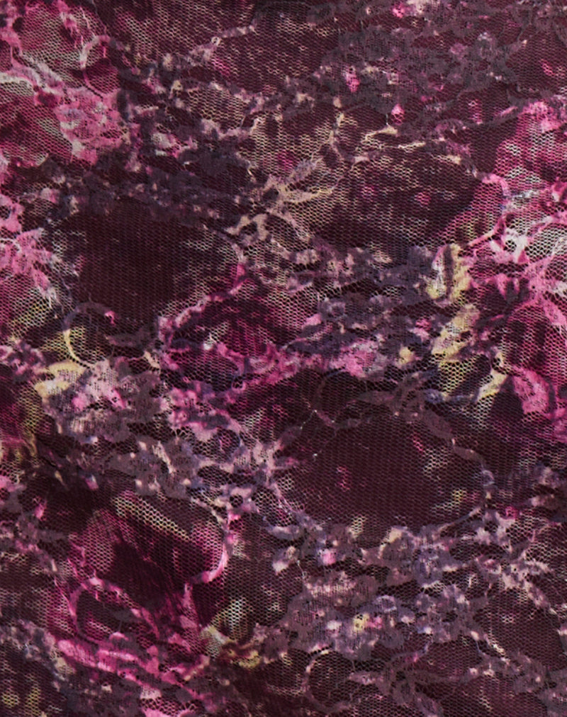 Image of Turu Mini Dress in Abstract Rose Pink and Plum