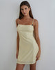 Image of Turu Mini Dress in Yellow with Compact Grey Polka