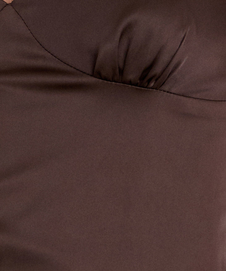 Image of Turuti Cami Top in Satin Dark Brown
