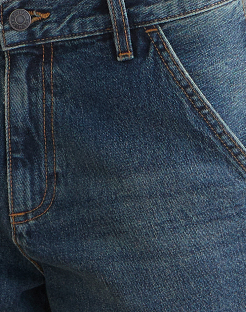Image of Twisted Cinch Denim Short in Dirty Green