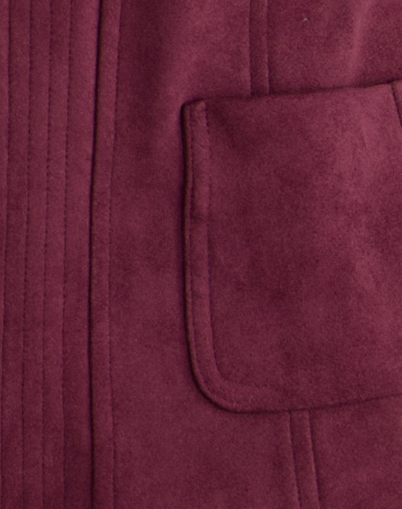 Image of Ukiyo Jacket in Faux Suede Burgundy
