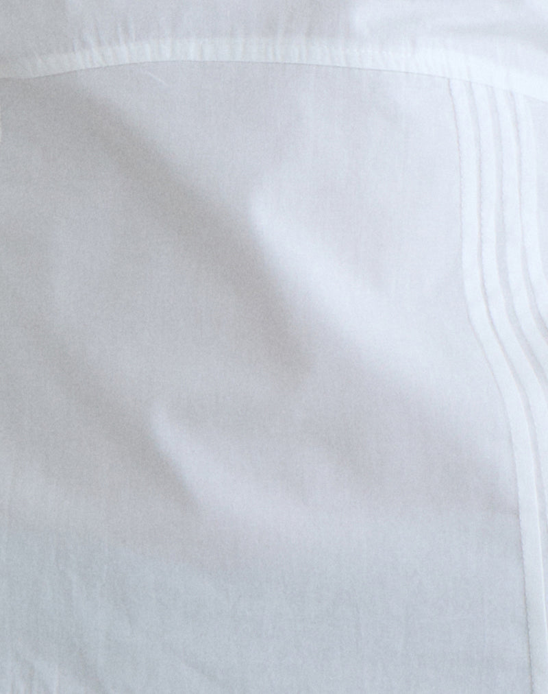 Image of Uliva Cap Sleeve Corset Top in Poplin White