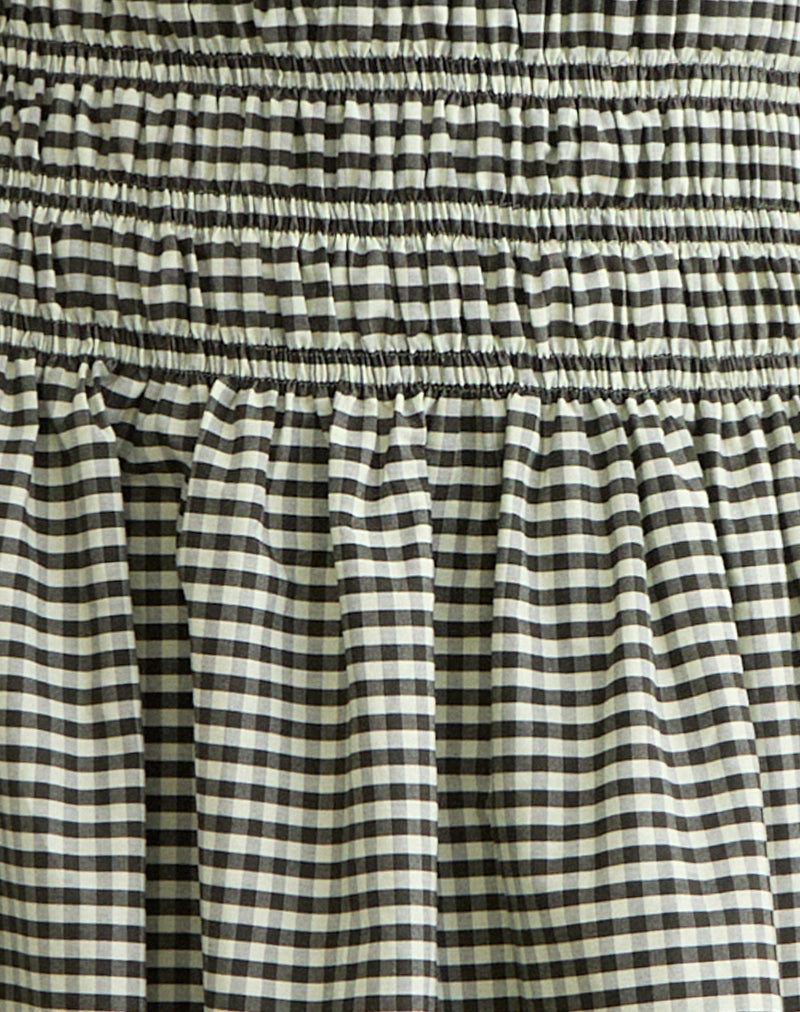 Image of Undine Midi Dress in Mini Gingham Dark Green