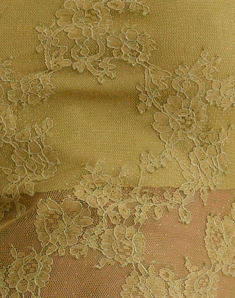 Image of Urian Dress in Eyelash Lace Chartreuse