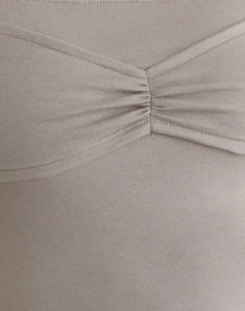 Image of Ursuly Long Sleeve Bardot Top in Moon Rock