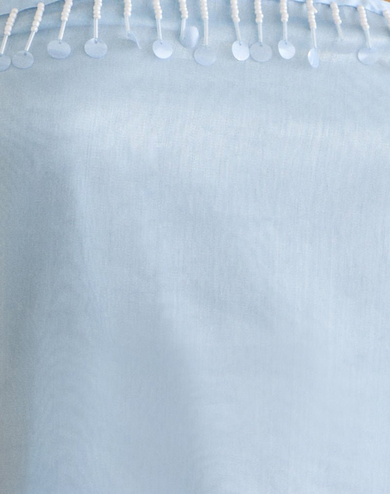 Image of Vars Top in Satin Organza Light Blue