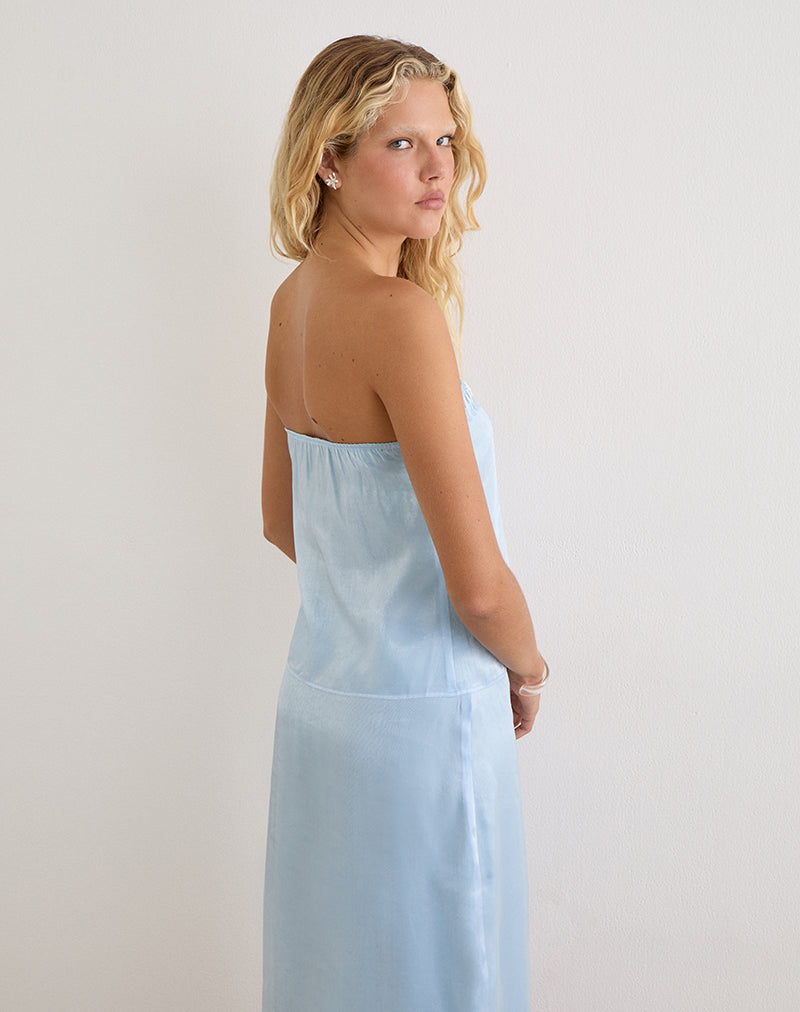 Image of Vars Top in Satin Organza Light Blue