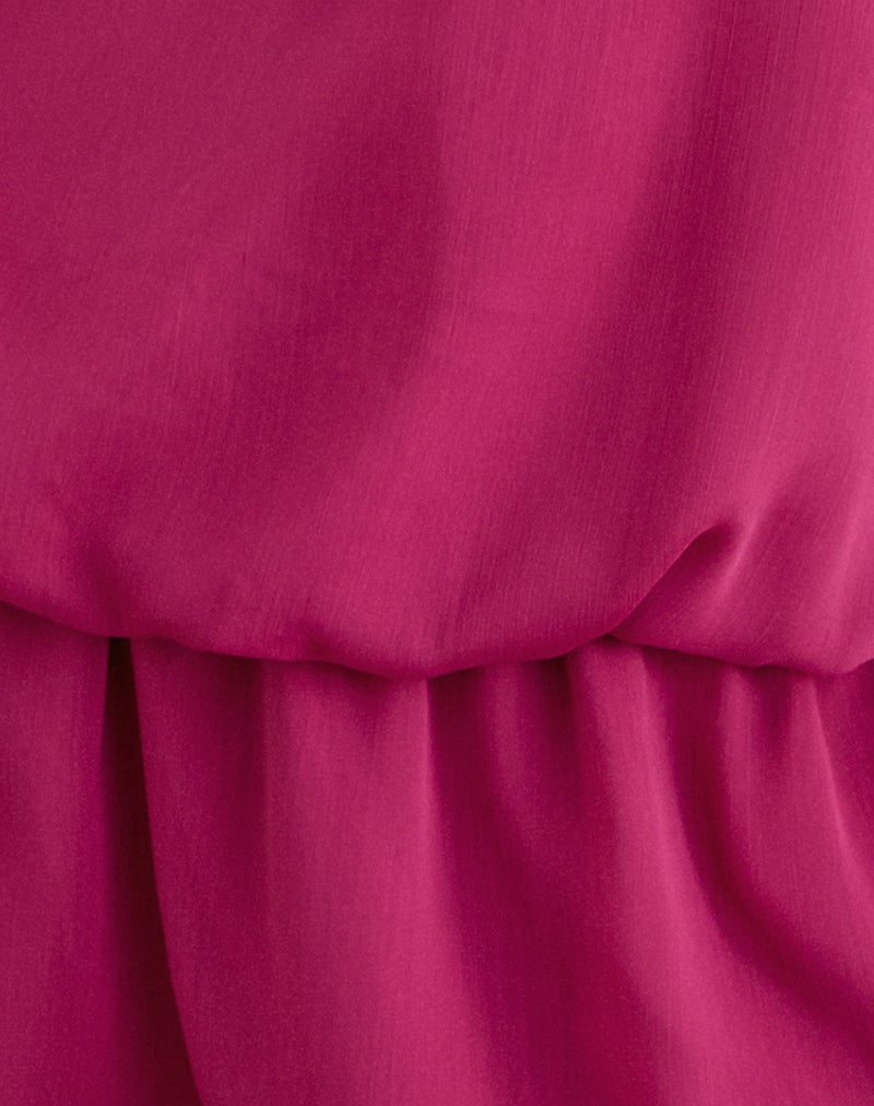 Image of Veloria Halterneck Mini Dress in Dark Rose