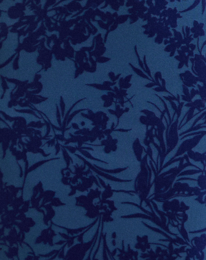 Image of Ventura Maxi Dress in Midnight Leaf Flock Navy
